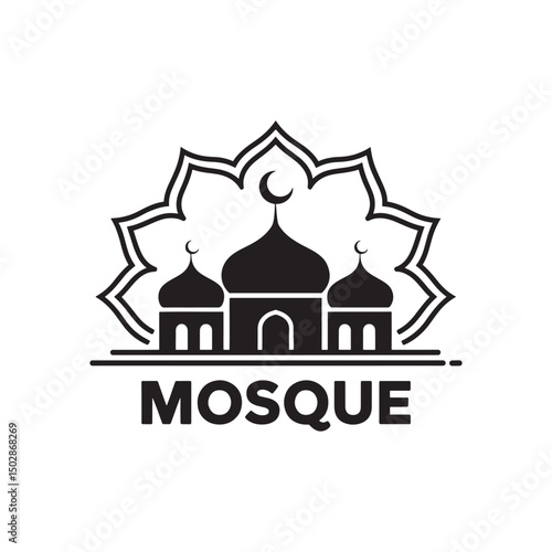 Mosque Logo design silhouette design vector 