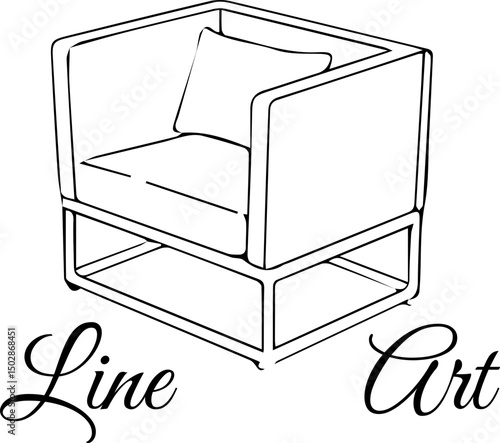 Modern Armchair Line Art