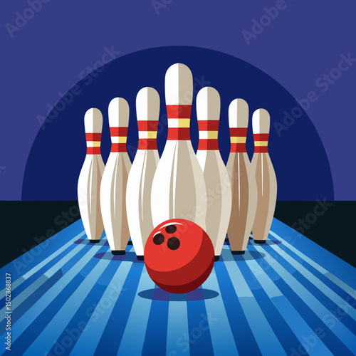 bowling ball and pins