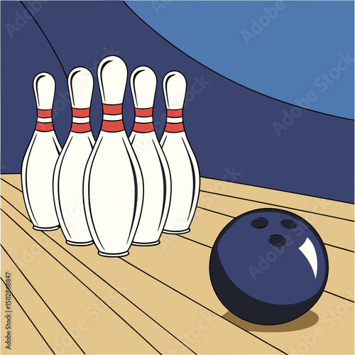 bowling ball and pins