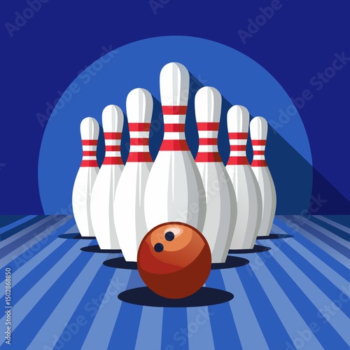 bowling ball and pins