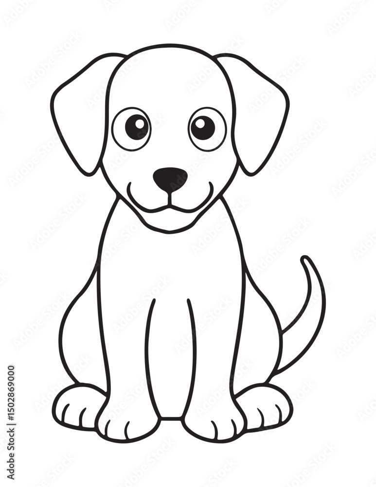 Fototapeta premium cute cartoon dog coloring pages