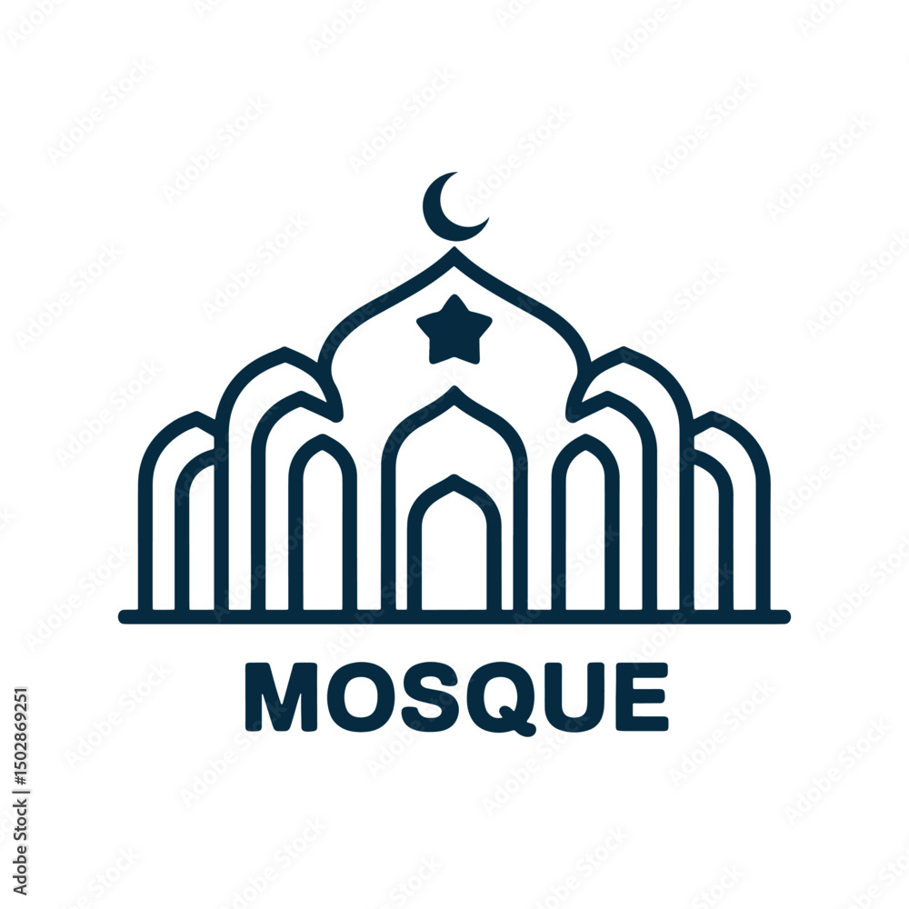 Obraz premium Mosque Logo design silhouette design vector 