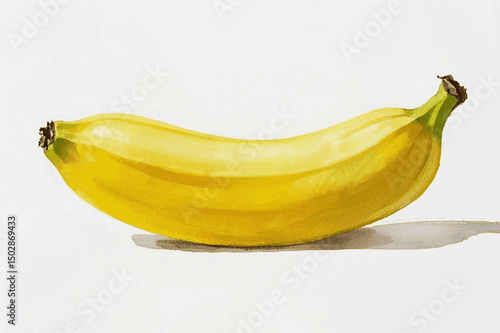 Ripe Arcs in Mist Yellow banana isolated watercolor vector illustration svg