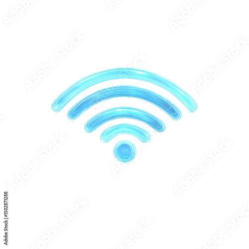 Luminous Blue Wifi Signal Icon Digital Connectivity Symbol