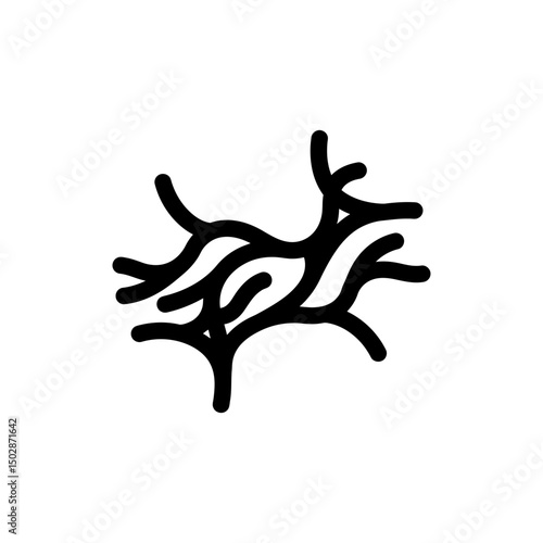 Detailed network of capillaries forming web inside tissue