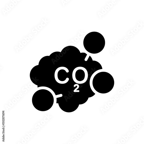 Cluster of carbon dioxide molecules in molecular structure