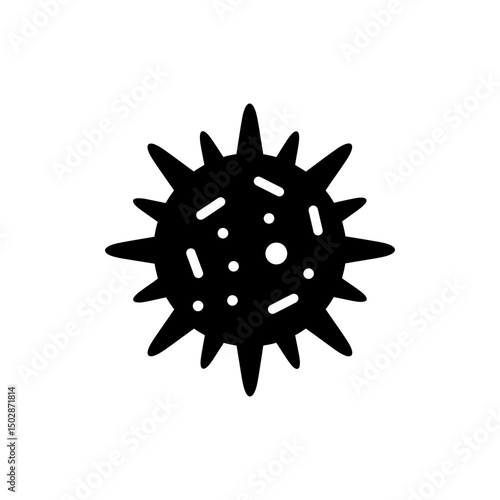 HIV Virus with Spikes Illustration Depicting Viral Structure and Infection