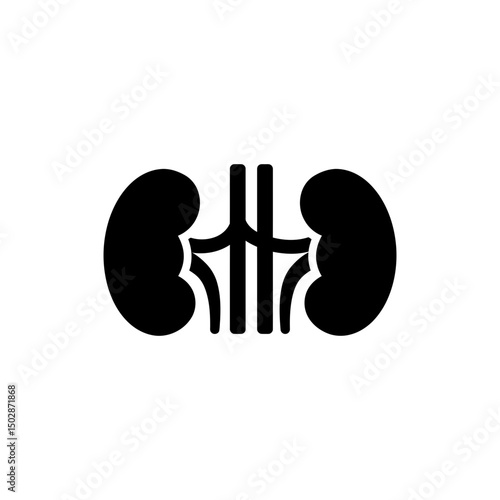 Kidney Failure with Crossed Kidneys Icon for Medical Awareness