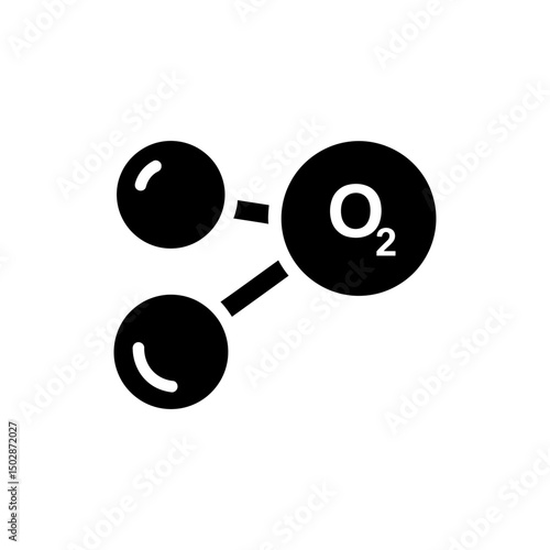 Oxygen Molecule Double Circle Diagram Showing Chemical Structure of O2