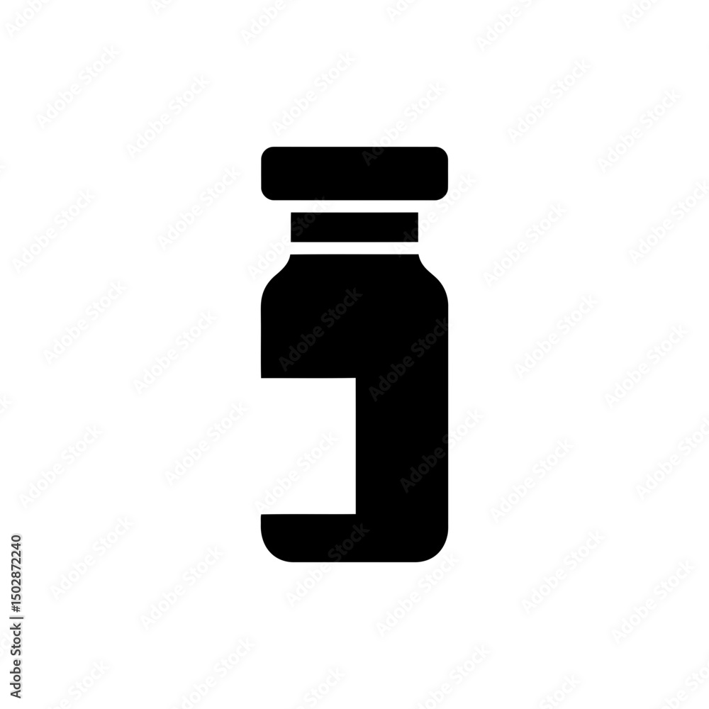 Obraz premium Vaccine Vial Small Bottle Medical Immunization Container Icon