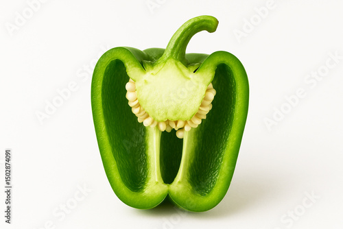 半分に切られたピーマン