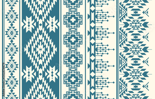 Native pattern american tribal indian ornament pattern geometric ethnic textile texture tribal aztec pattern navajo mexican fabric seamless Vector decoration fashion