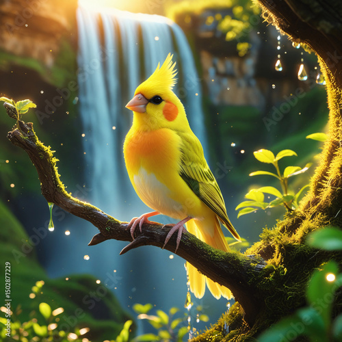 Canary bird on a branch