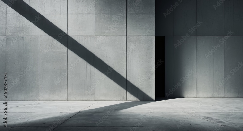 Obraz premium Concrete Architecture with Light and Shadow, Minimalist Design and Modern Aesthetics.