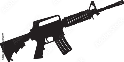 assault rifle vector illustration silhouette