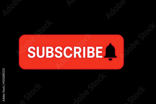 Red subscribe button with black background 