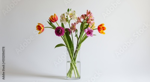 Wallpaper Mural Colorful flower bouquet in glass vase Torontodigital.ca