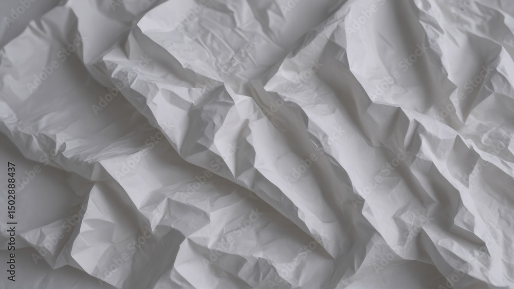 Obraz premium Detailed abstract background of crumpled white paper texture