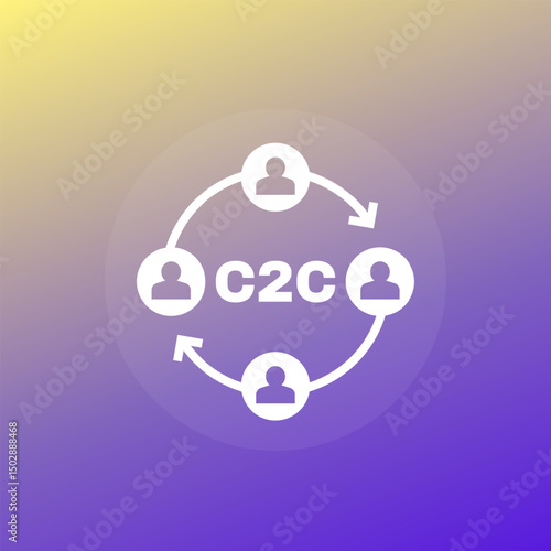 c2c, consumer to consumer vector icon