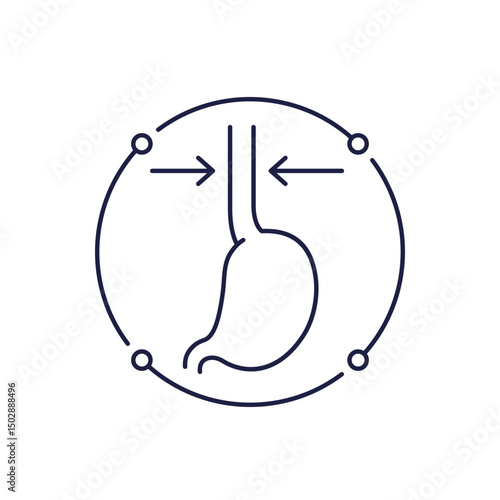 esophagus icon with stomach in line design