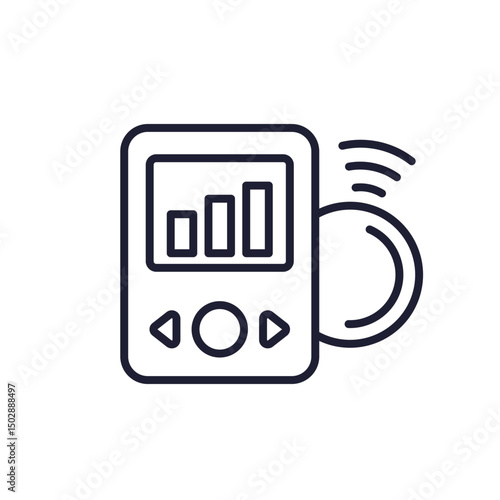 continuous glucose monitor icon in line design