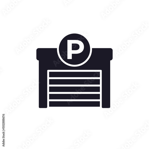 Parking garage icon on white