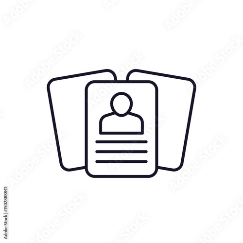 user cards line icon on white