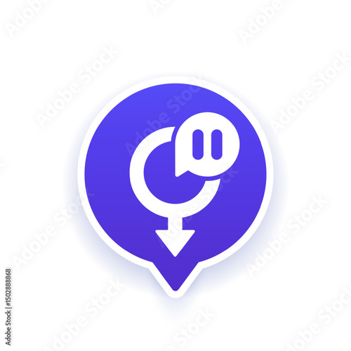 andropause vector icon with male gender symbol