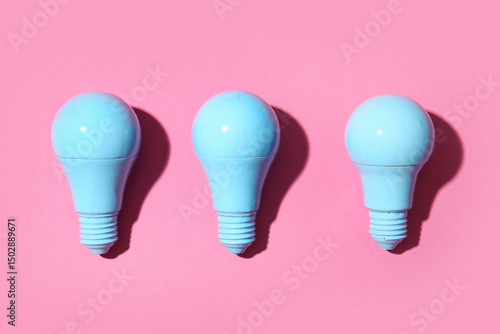 Painted blue light bulbs on...