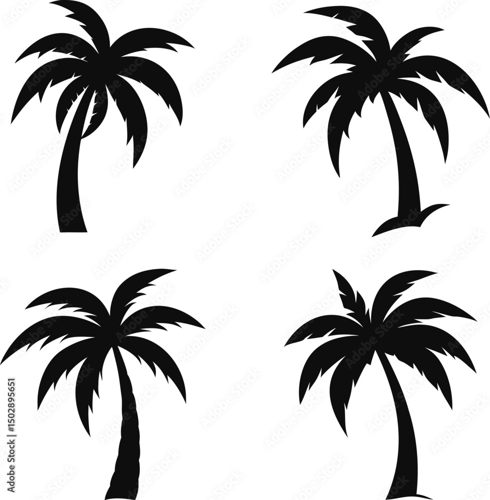 Fototapeta premium Palm tree silhouette, Tree silhouette