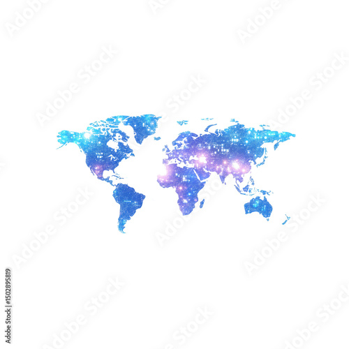 Wallpaper Mural Celestial World Map Galaxy-Textured Earth Torontodigital.ca