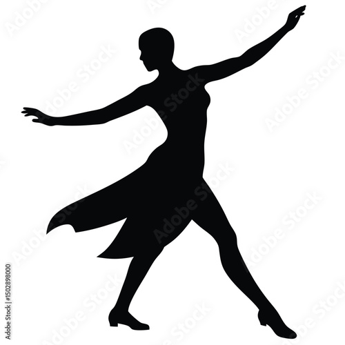 Tango dancer silhouette with dramatic pose  
