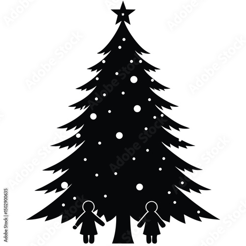 a christmas tree lights up on its own and the family is amazed