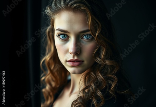 Wallpaper Mural Young woman in elegant setting Torontodigital.ca