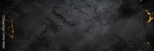Old wall texture cement dark black with golden effect background. Black gold marble luxury texture golden line pattern abstract background. Panoramic Marbling texture design 