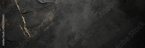 Dark concrete background. Black gold marble luxury texture golden line pattern abstract background. Panoramic Marbling texture design 