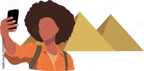 Selfie with Pyramids of Giza.Capture timeless moments with selfies at iconic historical places across the globe.