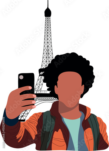 Selfie with Eiffel Tower Paris.Capture timeless moments with selfies at iconic historical places across the globe.