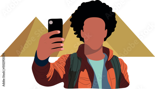 Selfie with Pyramids of Giza.Capture timeless moments with selfies at iconic historical places across the globe.