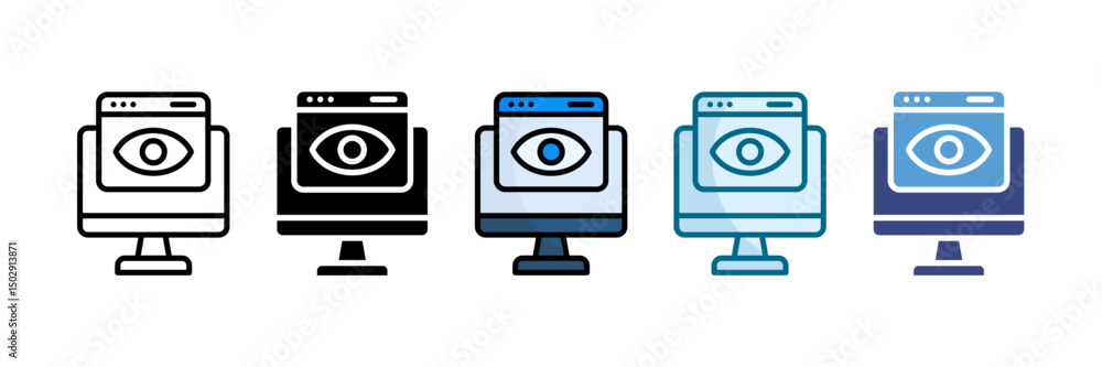 Web Monitoring Icon Set Multiple Style Collection Web Monitoring Icon Set Multiple Style Collection
