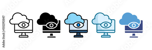 Cloud Monitoring Icon Set Multiple Style Collection