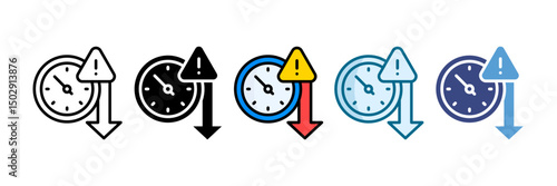 Downtime Alert Icon Set Multiple Style Collection
