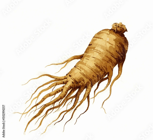 Twisted Vitality Mist a ginseng root isolated watercolor vector illustration svg