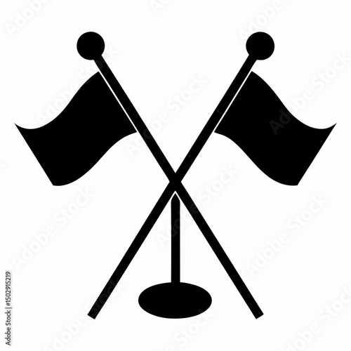 black and white flags