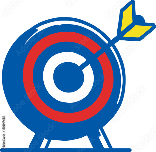 target, challenge, objective icon. competitive advantage symbol. successful shot in the darts target. isolated on white background. vector illustration