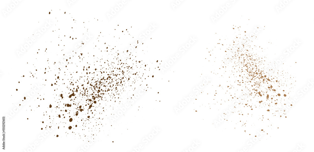 Obraz premium Brown particles chocolate dust isolated splatter background