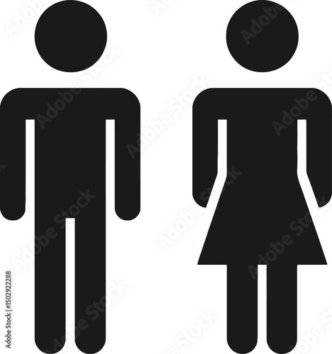 Restroom Sign Illustration, Free vector people group friend symbol icon label sticker
