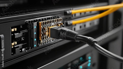 network cables connected to switch