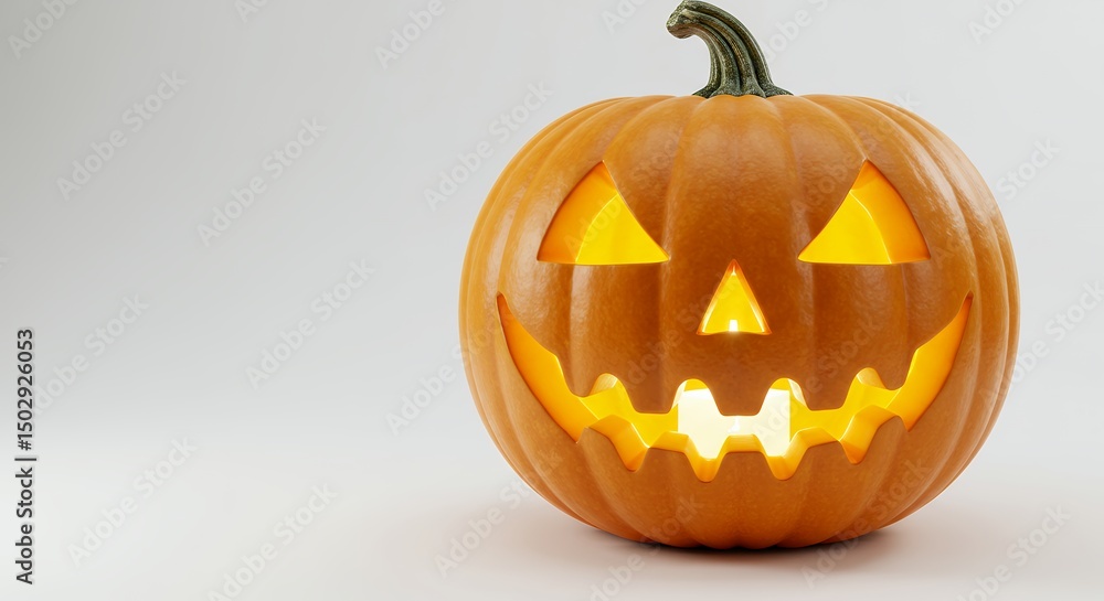 Illuminated carved pumpkin autumn theme Illuminated carved pumpkin autumn theme
